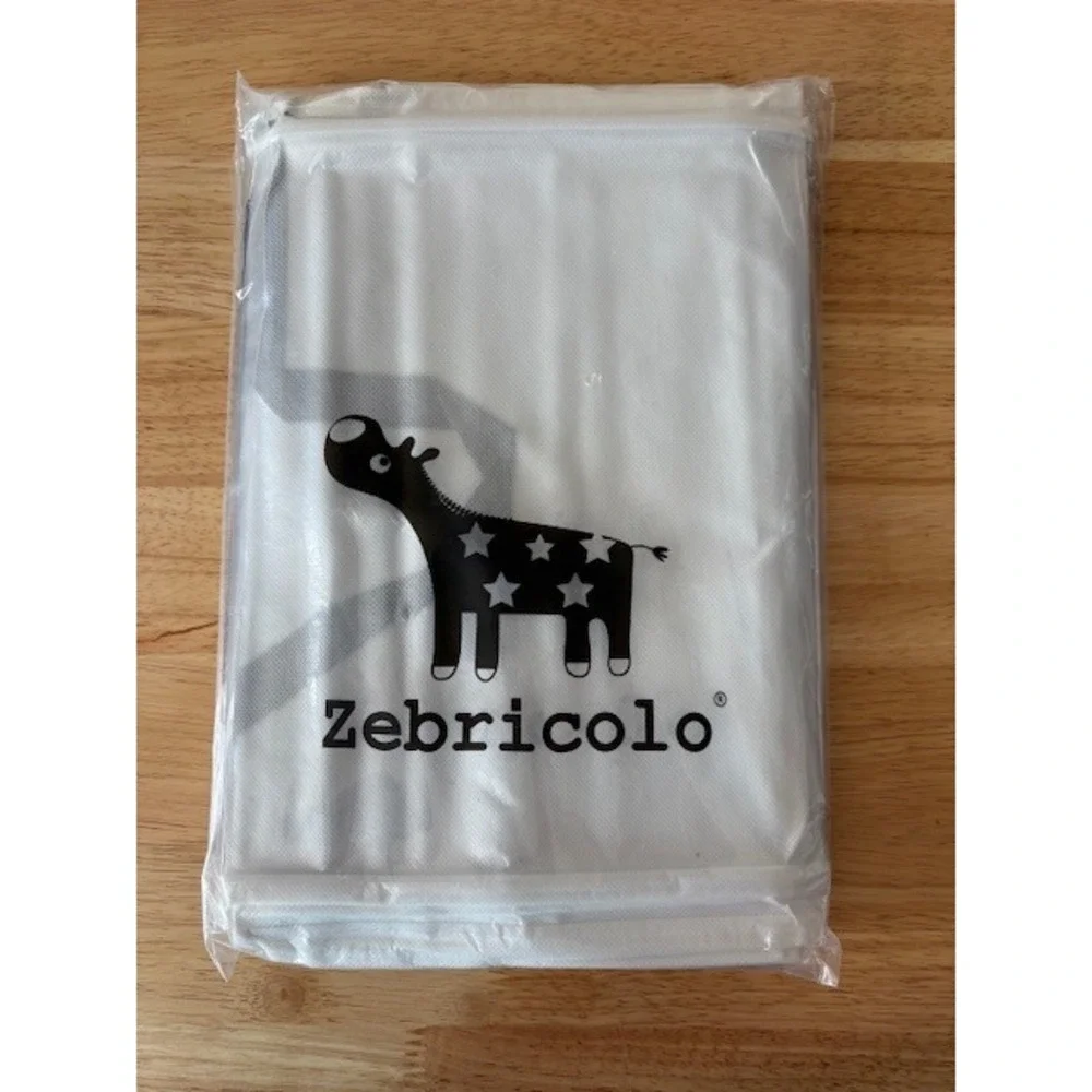 Zebricolo Nursery Storage Bin Collapsible Fabric Organizer White Grey Star Zebra